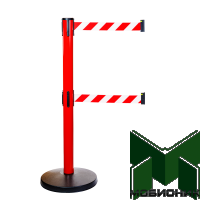 Имидж-стойка Barrier Belt 11R красная с двумя вытяжными лентами