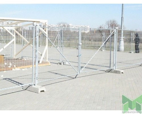 Ворота строительного ограждения 4,0 метра (2х2,0м), оцинк.